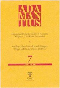 Adamantius. Notiziario del Gruppo italiano di ricerca su «Origene e la tradizione alessandrina». Vol. 7 - copertina