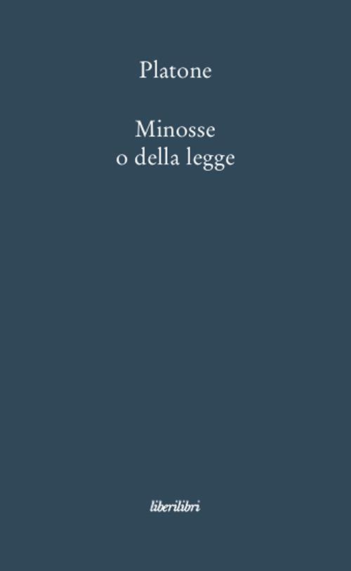 Minosse o della legge - Platone - copertina