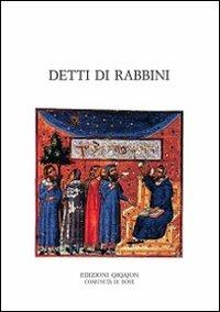 Detti di rabbini. Pirqè Avot con i loro commenti tradizionali - copertina