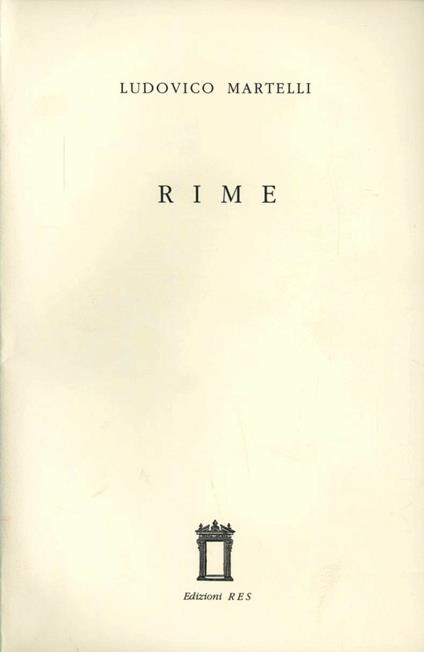 Rime - Ludovico Martelli - copertina