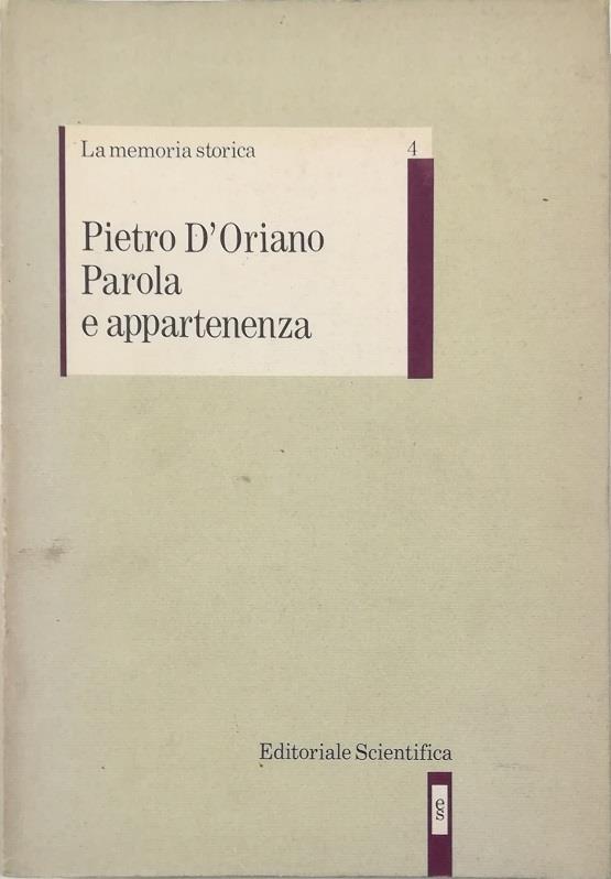 Parola e appartenenza. L'apriori in Heidegger