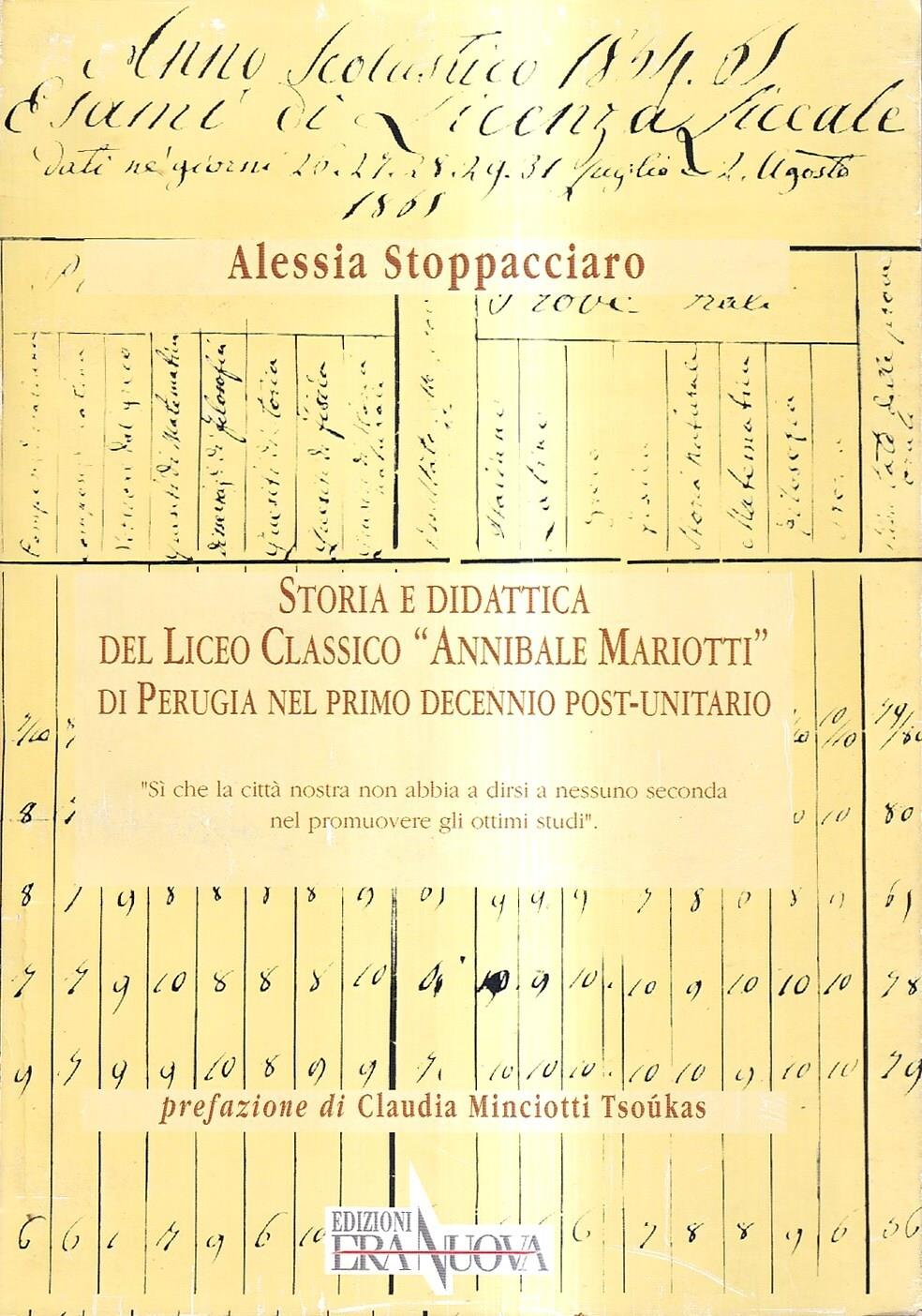 Storia e didattica del Liceo classico «Annibale Mariotti» di Perugia nel 1º decennio post-unitario