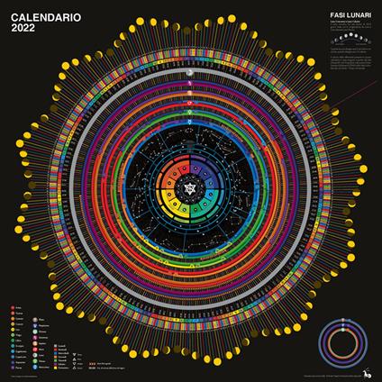 Luna stelle e pianeti. Calendario astrologico 2022 - Rodolfo Rascioni,Marina Bornoroni - copertina