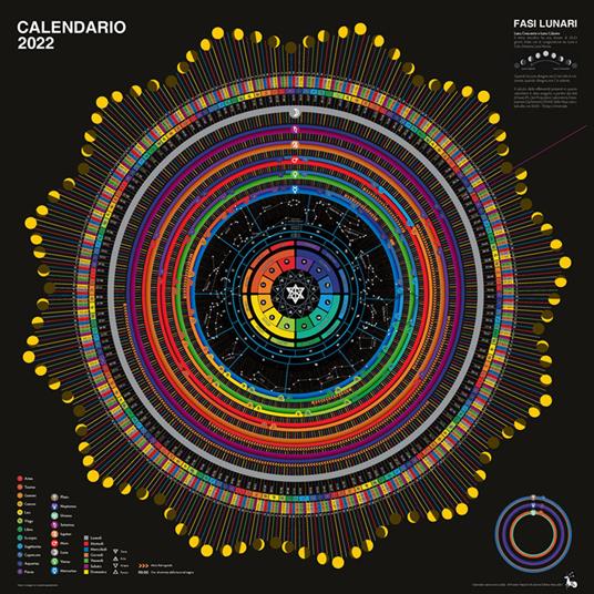 Luna stelle e pianeti. Calendario astrologico 2022 - Rodolfo Rascioni,Marina Bornoroni - copertina