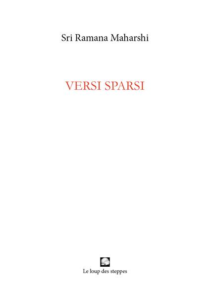 Versi sparsi - Maharshi Ramana - copertina