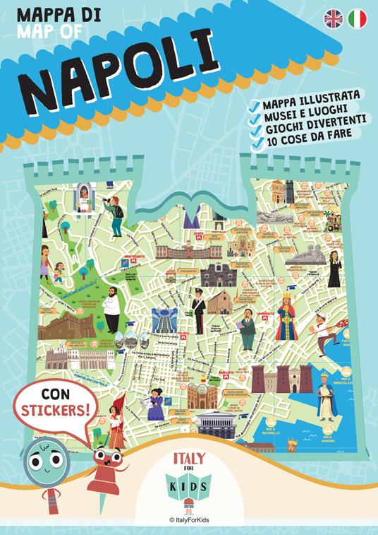 Mappa di Napoli. Con adesivi. Ediz. illustrata - Sara Dania,Donata Piva - copertina
