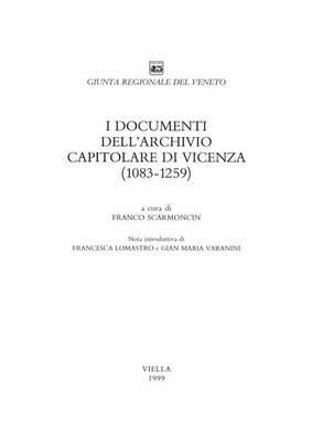 I documenti dell'Archivio capitolare di Vicenza (1083-1259) - copertina