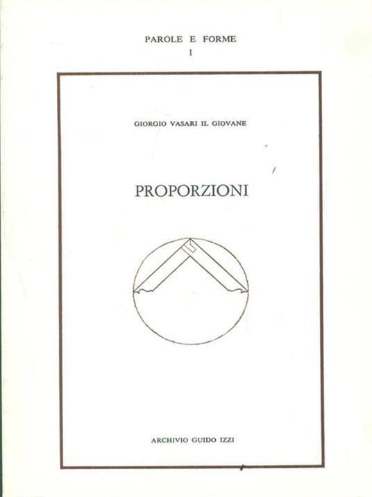 Proporzioni - Giorgio Vasari - copertina