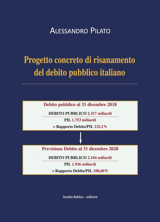 Progetto concreto di risanamento del debito pubblico italiano - Alessandro Pilato - copertina
