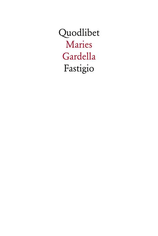 Fastigio - Maries Gardella - copertina