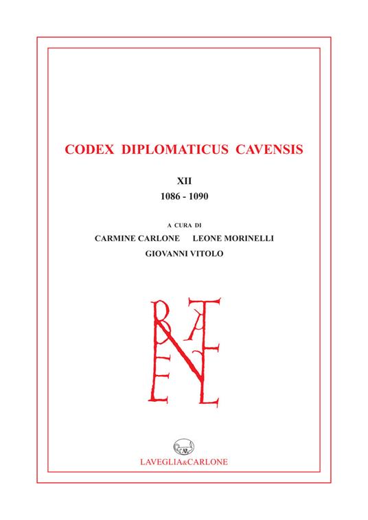 Codex Diplomaticus Cavensis (1086-1090). Vol. 12 - copertina