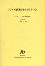 Don Giuseppe De Luca. Ricordi e testimonianze