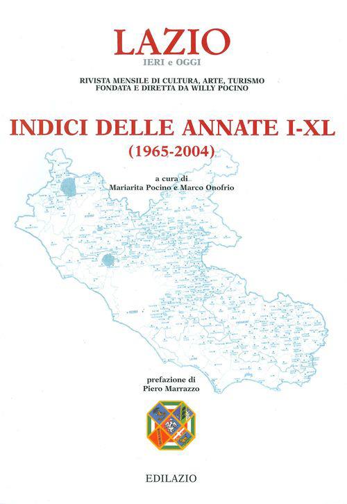 Lazio ieri e oggi. Rivista mensile di cultura, arte, turismo. Indice delle annate (1965-2004) - copertina