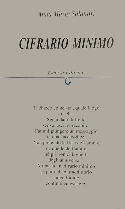 Cifrario minimo - Anna Maria Salanitri - copertina