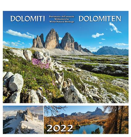 Dolomiti-Dolomiten 2022. Postkartenkalender/calendario cartoline da tavolo - Peter Malfertheiner - copertina