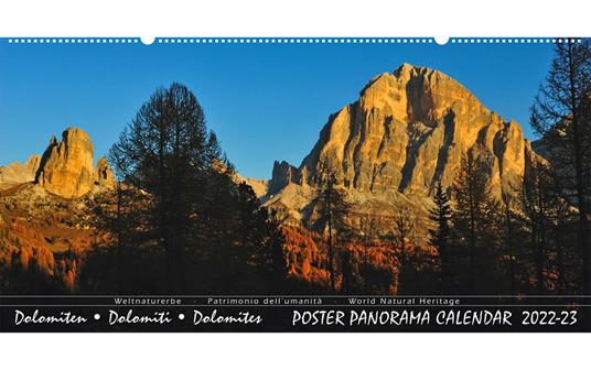 Dolomiti. Panoramica-poster. Calendario 2022-23. Ediz. multilingue - Peter Malfertheiner - copertina
