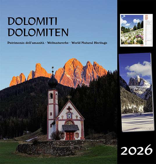 Dolomiti. Calendario-Dolomiten. Kalender 2026. Ediz. multilingue - copertina