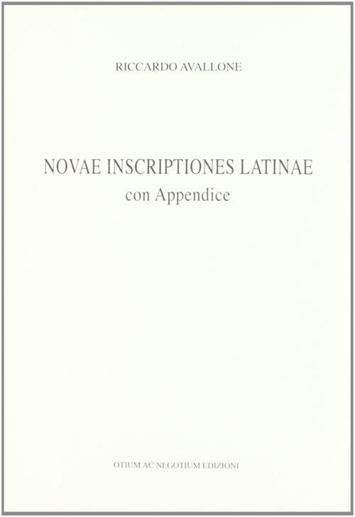 Novae inscriptiones latinae - Riccardo Avallone - copertina