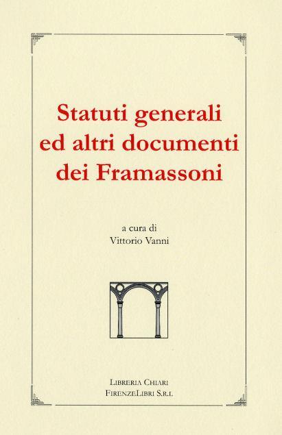 Statuti generali ed altri documenti framassoni - copertina
