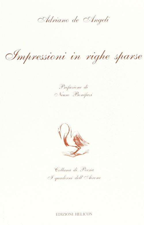 Impressioni in righe sparse - Adriano De Angeli - copertina