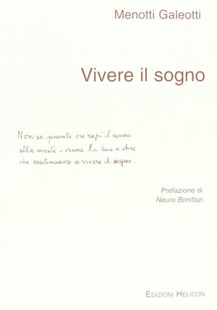 Vivere il sogno - Menotti Galeotti - copertina