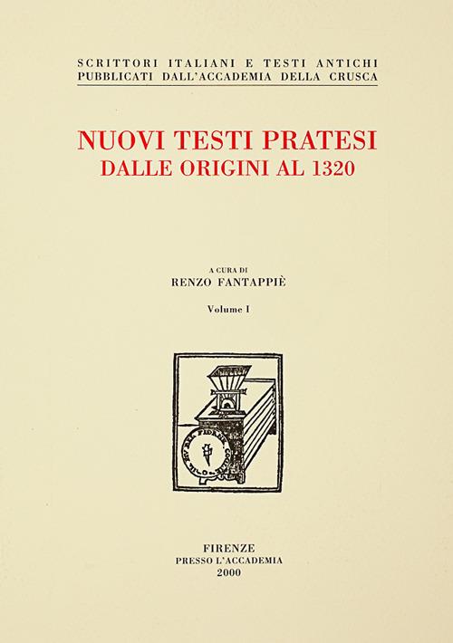 Nuovi testi pratesi. Dalle origini al 1320 - copertina