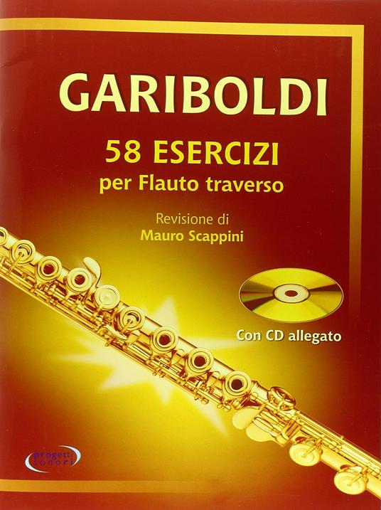 Gariboldi. 58 esercizi per flauto traverso. Con CD Audio - copertina