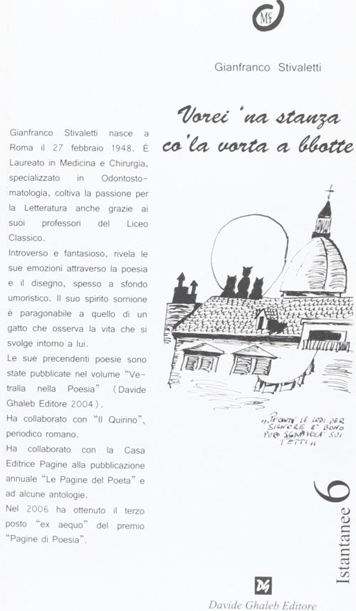 Vorei 'na stanza co' la vorta a bbotte - Gianfranco Stivaletti - copertina