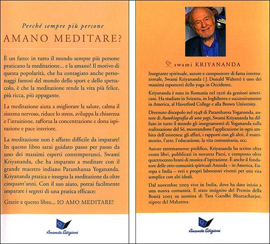 Io amo meditare. Guida pratica alla pace interiore. Con CD Audio - Kriyananda Swami - 2