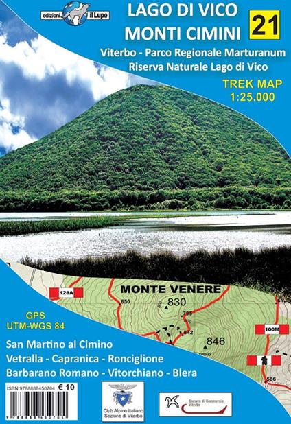 Lago di Vico, Monti Cimini. Viterbo, Parco regionale Marturanum e Riserva naturale Lago di Vico. Carta escursionistica 1:25.000 - copertina
