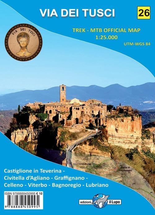 Via dei Tusci. Carta escursionistica 1:25.000 - copertina