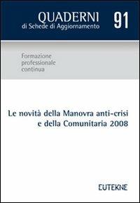 Le novità della manovra anti-crisi e della comunitaria 2008 - copertina