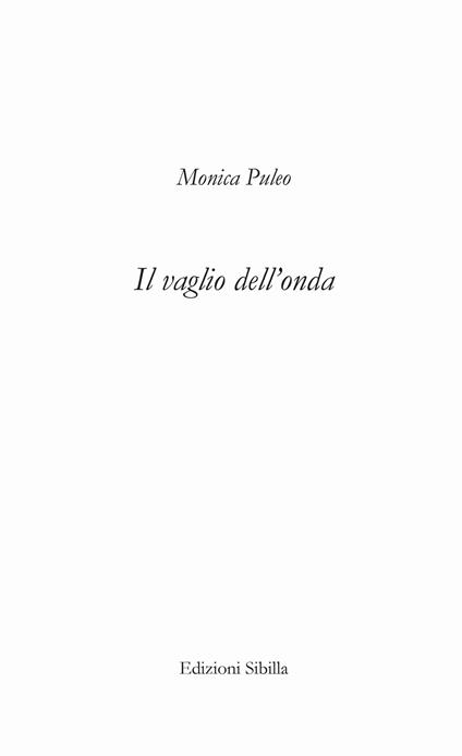Il vaglio dell'onda - Monica Puleo - copertina