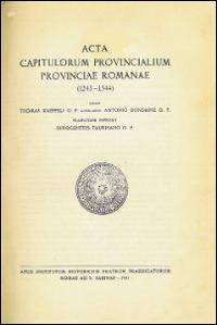 Acta Capitolorum Provincialium Provinciae Romanae - copertina