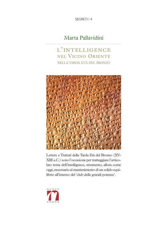 L' intelligence nel vicino Oriente nella tarda età del bronzo. Uno strumento di diplomazia - Marta Pallavidini - copertina