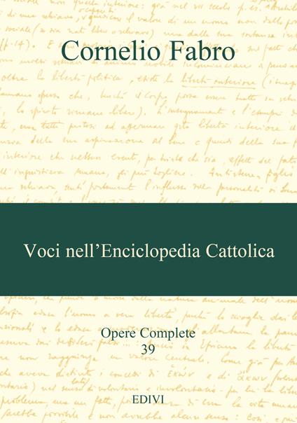 Voci nell'Enciclopedia Cattolica - Cornelio Fabro - copertina