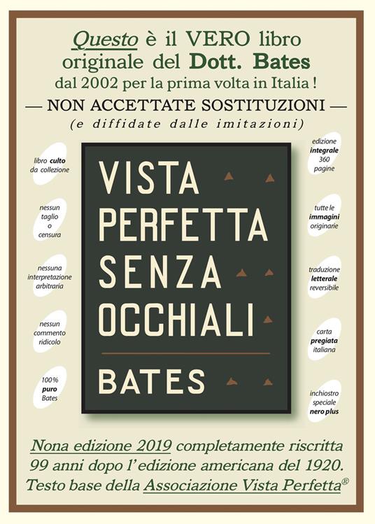 Vista perfetta senza occhiali. La cura della vista imperfetta mediante trattamento senza occhiali. Ediz. speciale. Con Audio - William H. Bates - copertina