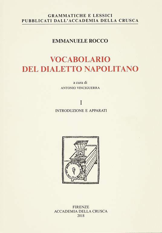 Vocabolario del dialetto napolitano - Emmanuele Rocco - copertina