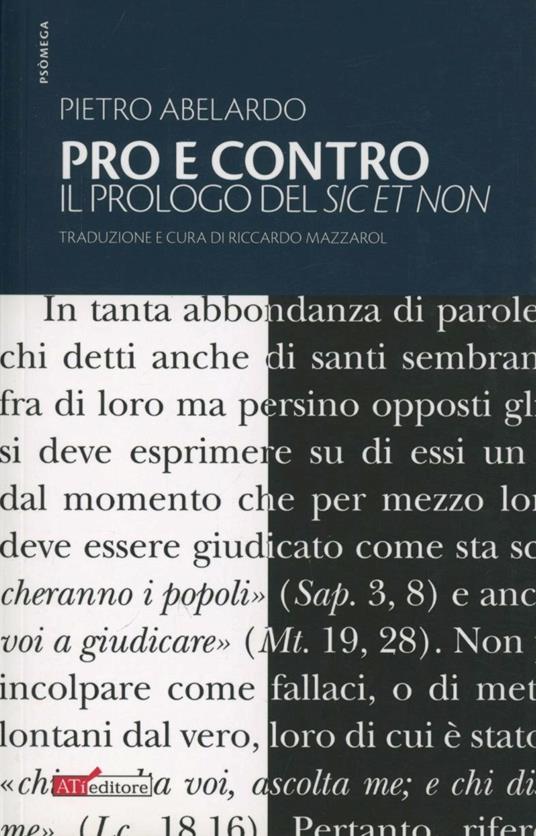 Pro e contro. Il prologo di «Sic et non» - Pietro Abelardo - copertina