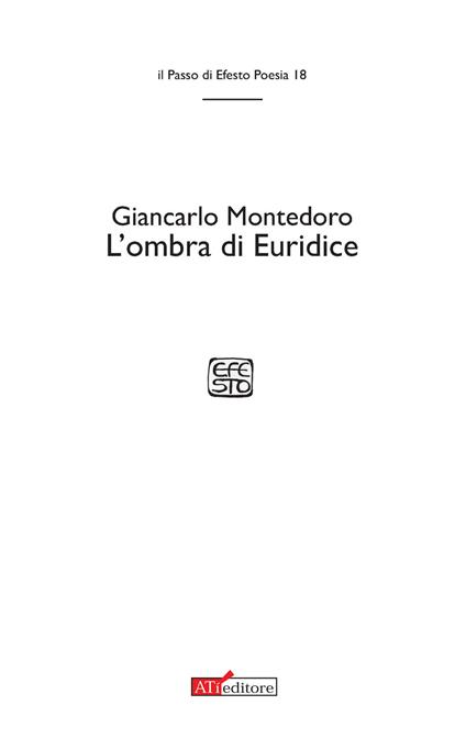 L'ombra di Euridice - Giancarlo Montedoro - copertina