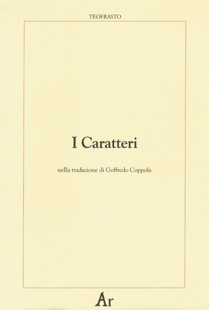 I caratteri - Teofrasto - copertina