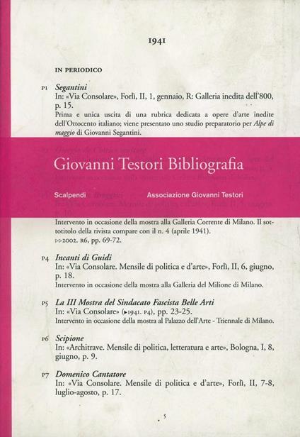 Giovanni Testori. Bibliografia - copertina