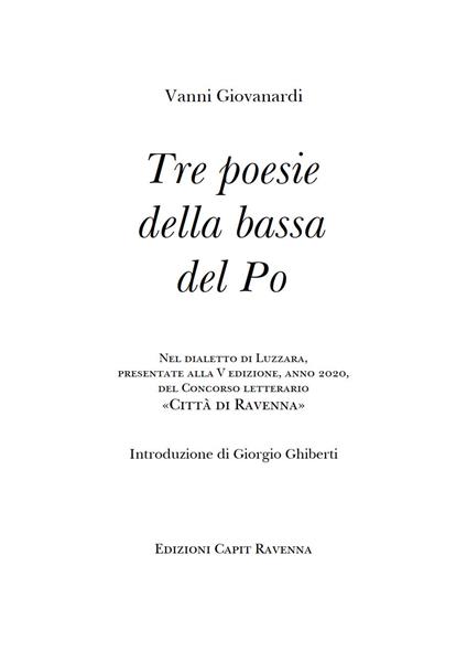 Tre poesie della Bassa del Po - Vanni Giovanardi - copertina