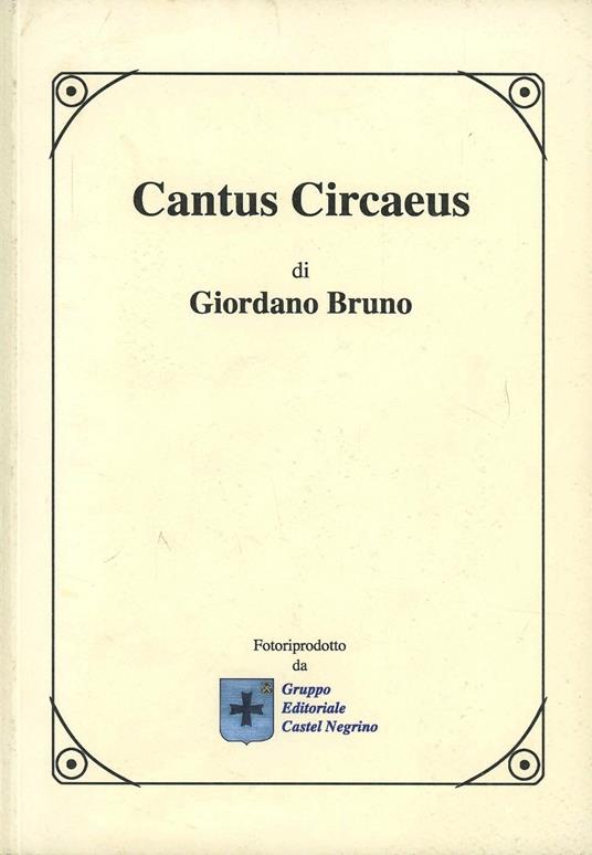 Cantus circaeus - Giordano Bruno - copertina
