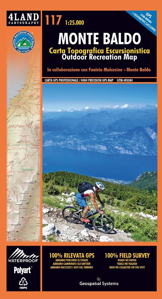 Monte Baldo. Carta topografica-escursionistica 1:25.000. Ediz. italiana, inglese e tedesca - Enrico Casolari,Remo Nardini - copertina