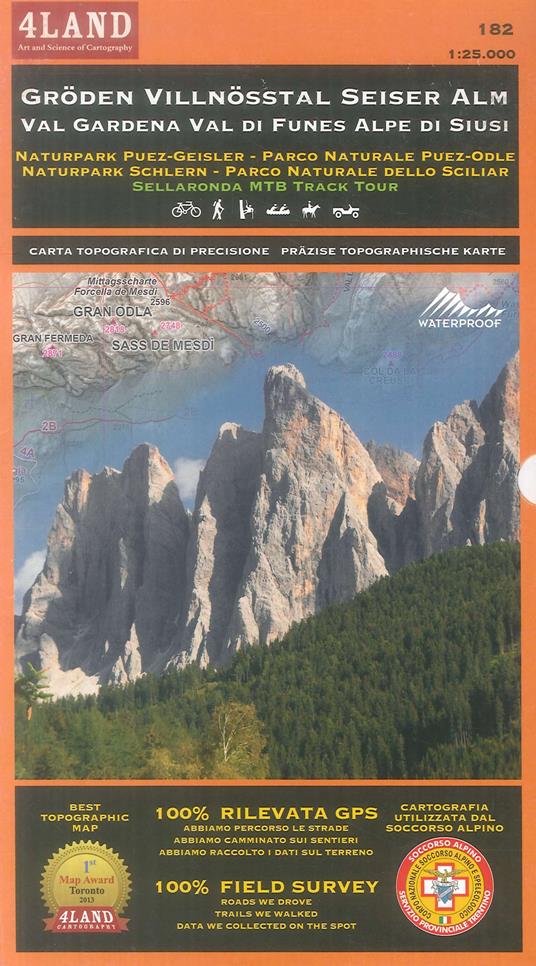 Val Gardena val di Funes Alpe di Siusi. Parco naturale Puez-Odle. Parco naturale dello Sciliar. Sellaronda mtb track tour. Ediz. italiana, inglese e tedesca - Enrico Casolari,Remo Nardini - copertina
