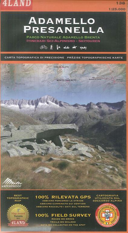 Adamello. Presanella. Parco Naturale Adamello Brenta. Itinerari sci alpinismo-skitouren 1:25.000. Ediz. italiana, inglese e tedesca - Remo Nardini,Enrico Casolari - copertina