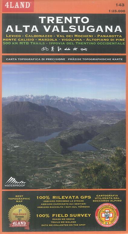 Val di Fiemme. Cavalese, Predazzo, Passo Rolle, Lagorai, Passo Manghen, Pampeago. Sentieri, punti di interesse, piste ciclabili, impanti, piste da sci. Carta topografica di precisione 1:25.000 n. 100 - Enrico Casolari,Remo Nardini - copertina