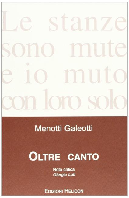 Oltre canto - Menotti Galeotti - copertina