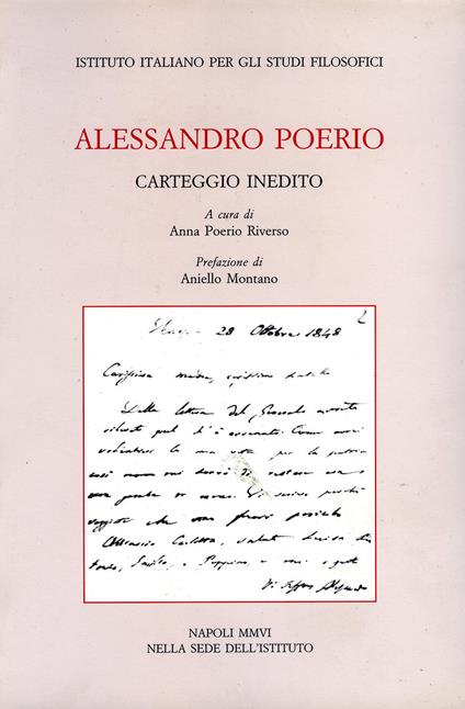 Carteggio inedito - Alessandro Poerio - copertina